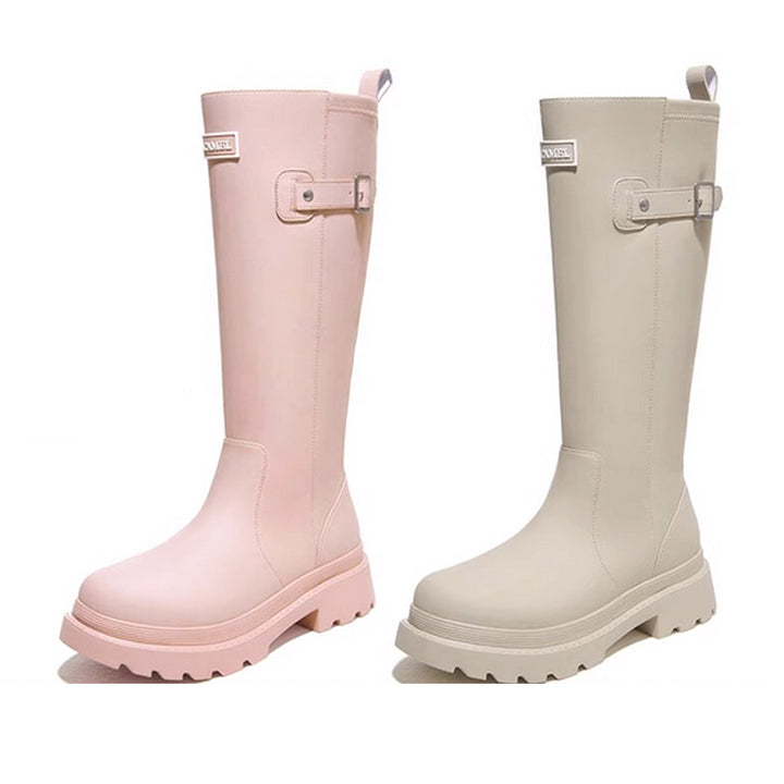 GAOGAODE - Stylish Waterproof Knee-High Rain Boots for Women