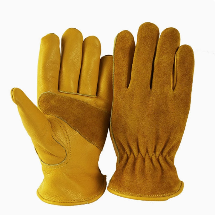 GAOGAODE - Premium Cowhide Leather Work Gloves – Heavy Duty, Anti-Slip, Durable Safety Gloves for Men