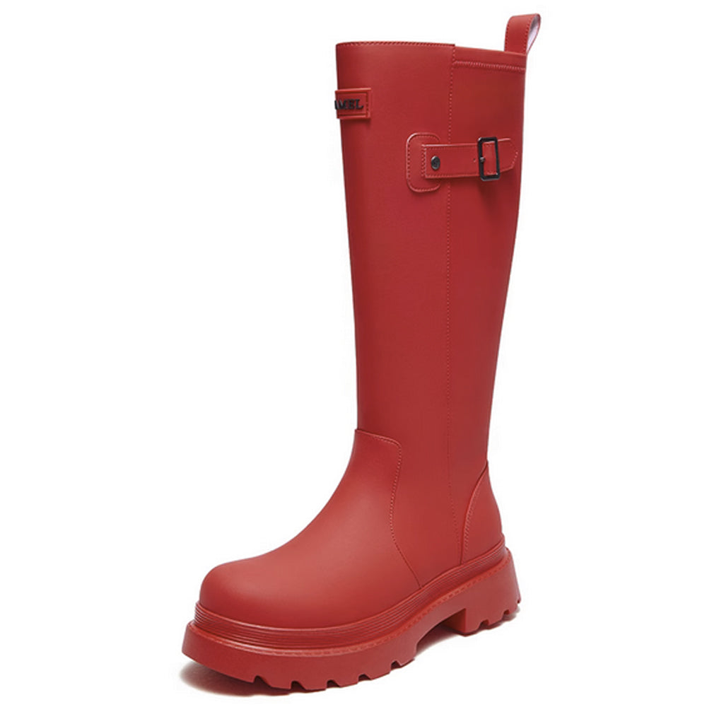 GAOGAODE - Stylish Waterproof Knee-High Rain Boots for Women