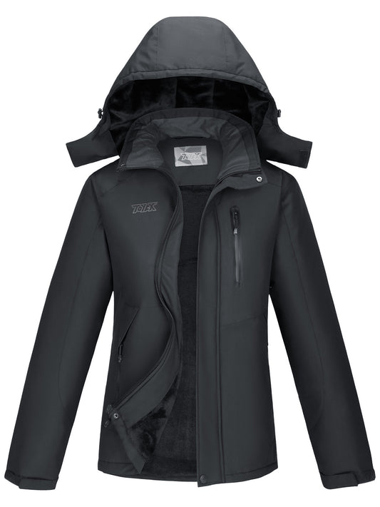 TOYFX-Women's Ski Jacket Waterproof Warm Winter Snow Coat Hooded Mountain Outdoor Windbreaker Windproof Jacket