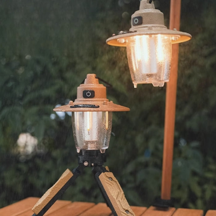 DOUBURE - Retro Outdoor LED Camping Lantern – Water-Resistant & Tripod Mountable