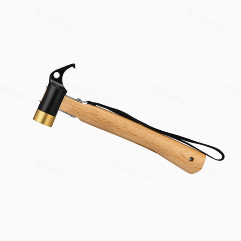 DALIANGKU - Multifunctional Camping Hammer with Tent Stake Puller and Wooden Handle