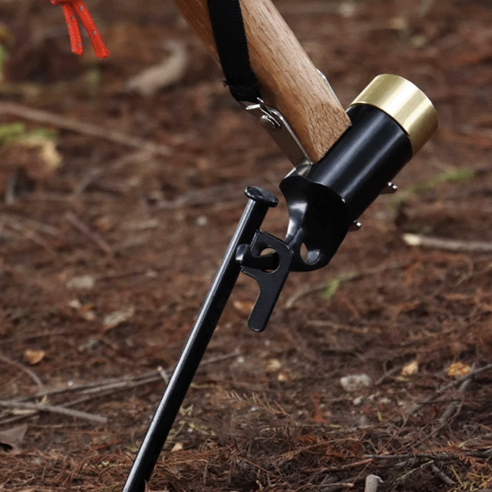 DALIANGKU - Multifunctional Camping Hammer with Tent Stake Puller and Wooden Handle