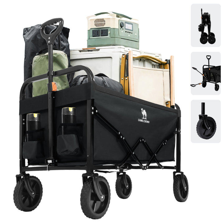 CAMEL CROWN Heavy Duty Folding Wagon with 250LBS Capacity